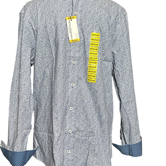 Nick Graham, Size Medium, Blue Paisley, Long Sleeve Button Down. NWT @21 - Picture 8 of 9